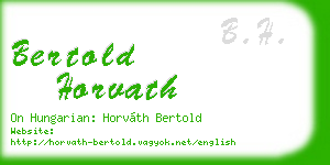 bertold horvath business card